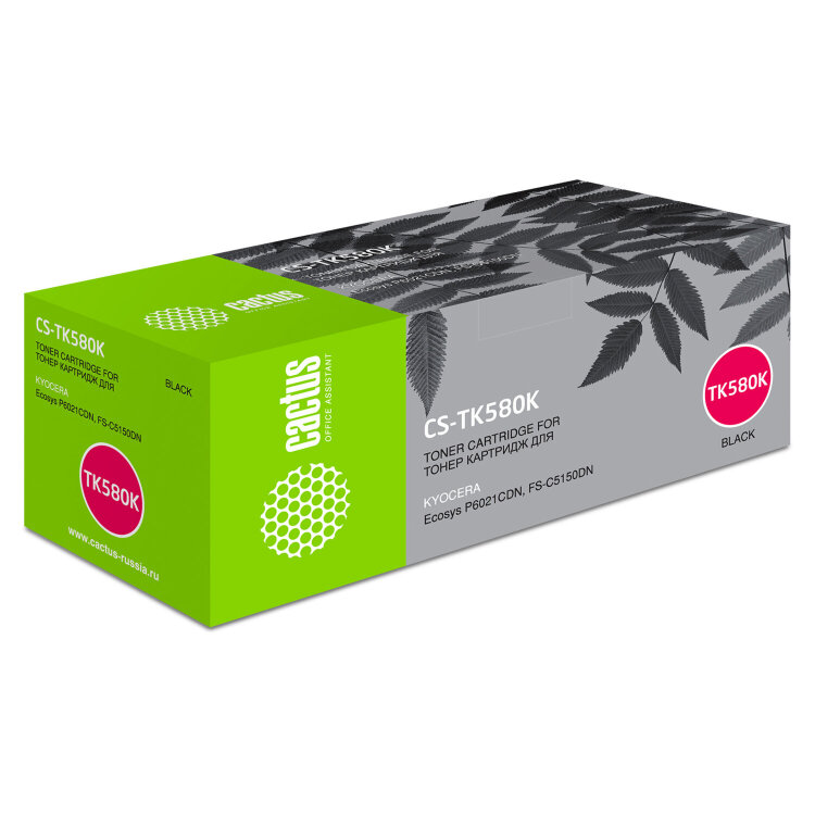 Тонер-картридж CACTUS (CS-TK580K) для KYOCERA FS-C5150DN/P6021CDN, черный, ресурс 3500 стр., 320925