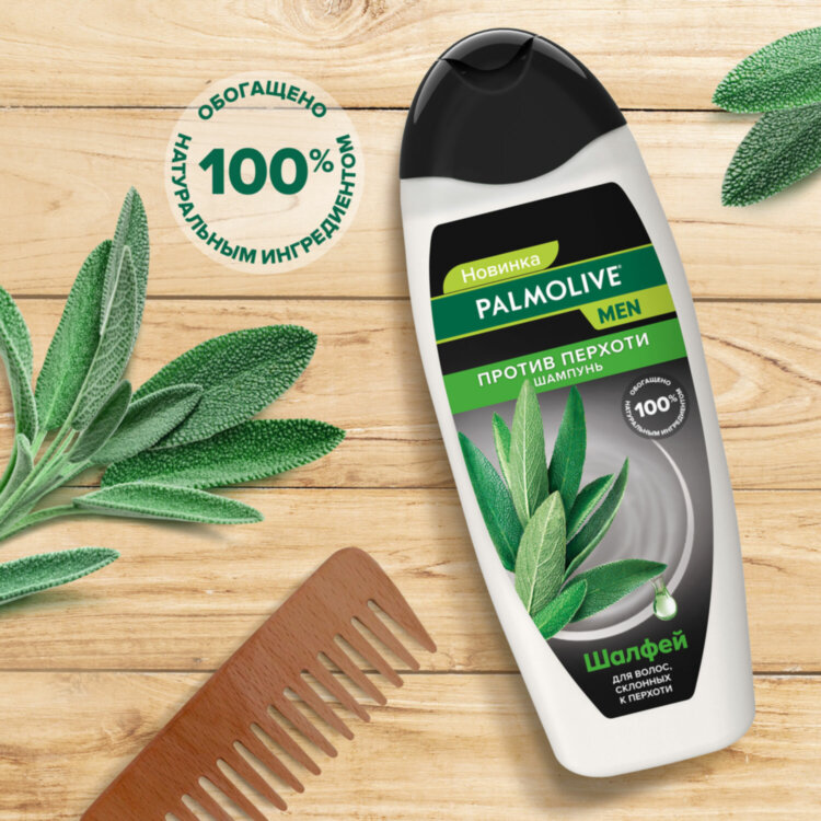 Шампунь мужской 450 мл PALMOLIVE НАТУРЭЛЬ "Экстракт шалфея", против перхоти, 8718951556577, 609039