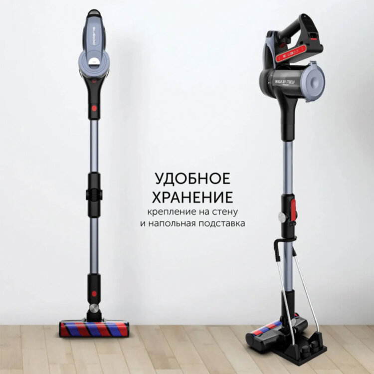 Пылесос вертикальный беспроводной POLARIS PVCS 7090 HandStickPRO Aqua, 7 в 1, потребляемая мощность 450 Вт, 0,6 л, 54309, 456735