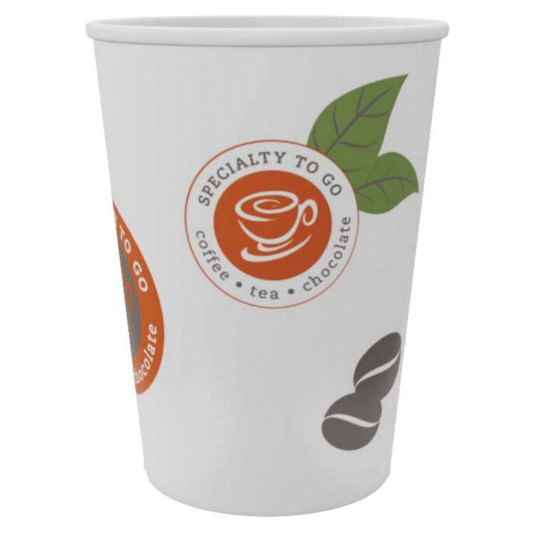 Одноразовые стаканы 400 мл, КОМПЛЕКТ 50 шт., бумажные однослойные, Coffee-to-go, холодное/горячее, HUHTAMAKI, 161S7А1600-0590, 606898