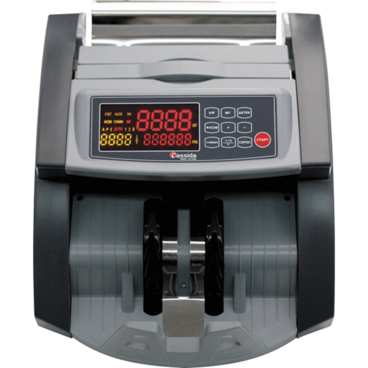 Счетчик банкнот CASSIDA 5550 UV/MG, 1300 банкнот/мин, УФ-, магнитная детекция, фасовка, 290530