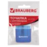 Точилка BRAUBERG "OfficeBox", с контейнером и крышкой, прямоугольная, в упаковке с подвесом, ассорти, 222494, 222494
