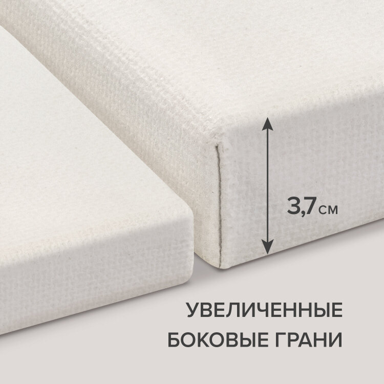 Холст 3D на подрамнике BRAUBERG ART CLASSIC 60х60 см, 440 г/м2, грунт, 100% хлопок мелкое зерно, 191666, 191666