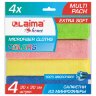Салфетка из МИКРОФИБРЫ универсальная 30х30 см, КОМПЛЕКТ 4 шт., MULTI PRO COLOUR, 280 г/м2, LAIMA, 607792, 607792