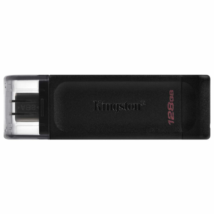 Флеш-диск 128 GB KINGSTON DataTraveler 70, разъем Type-C 3.2, черный, DT70/128GB, 514065
