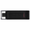 Флеш-диск 128 GB KINGSTON DataTraveler 70, разъем Type-C 3.2, черный, DT70/128GB, 514065