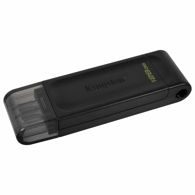Флеш-диск 128 GB KINGSTON DataTraveler 70, разъем Type-C 3.2, черный, DT70/128GB, 514065