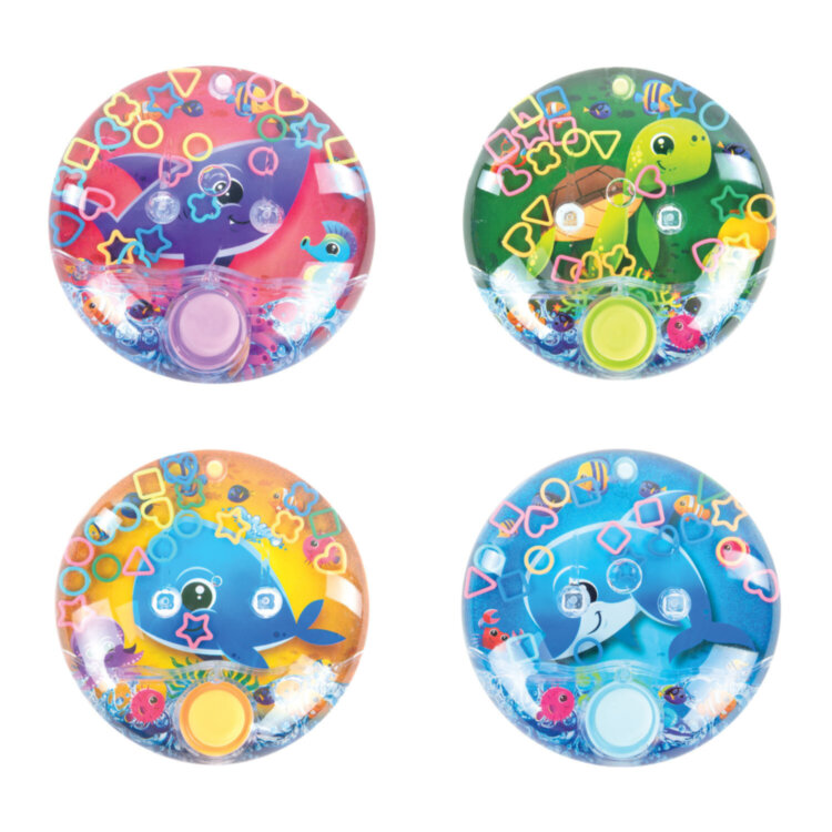 Водная игра ПОДВОДНЫЙ МИР, 10х10 см, колечки, ассорти, 4 вида, JOLLY JOT (ДЖОЛЛИ ДЖОТ), 665995, 12 штук, 665995