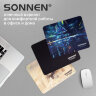 Коврик для мыши SONNEN "BLACK", резина + ткань, 220х180х3 мм, 513309, 513309