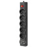 Сетевой фильтр DEFENDER DFS 753, 5 розеток, 2 разъема USB, 3 м, черный, 99753, 512732