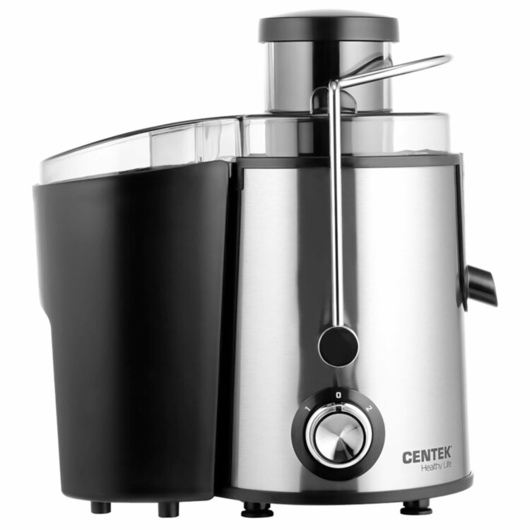 Соковыжималка CENTEK CT-1209, 600 Вт, стакан 0,5 л, емкость для жмыха 1,5 л, металл, сталь/черный, 457604