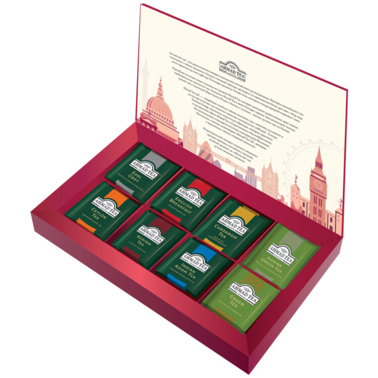 Чай AHMAD "London Selection" ассорти 8 вкусов, НАБОР 40 пакетиков, N073, 622790