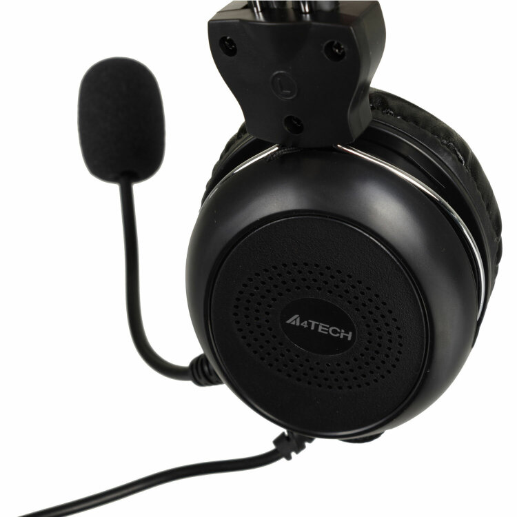 Наушники с микрофоном (гарнитура) A4TECH HU-30, проводные, 2 м, USB, черные, 1379903, 513937