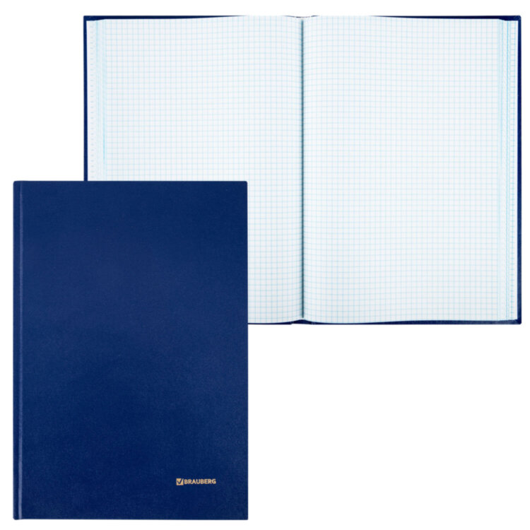 Книга учета 160 л., клетка, твердая, бумвинил, блок офсет, А4 200х290 мм, BRAUBERG, 130182, 130182