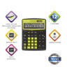 Калькулятор настольный BRAUBERG EXTRA COLOR-12-BKLG (206x155 мм), 12 разрядов, двойное питание, ЧЕРНО-САЛАТОВЫЙ, 250477, 250477