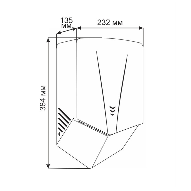Сушилка для рук KSITEX М-2020W JET, 1300 Вт, пластик, белая, 608341
