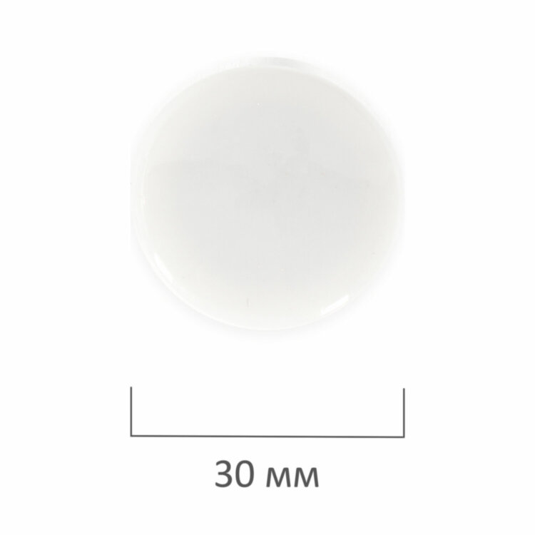 Магниты BRAUBERG "BLACK&WHITE" УСИЛЕННЫЕ 30 мм, НАБОР 10 шт., белые, 237467, 237467