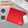 Коврик для мыши SONNEN "RED", резина + ткань, 220х180х3 мм, 513306, 513306