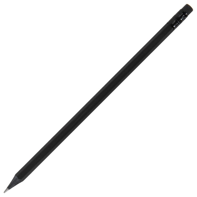 Карандаши чернографитные BRAUBERG НАБОР 6 шт., "Black Jack", НВ, с резинкой, черные, дерево, заточенные, 180608, 180608