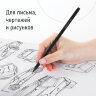 Карандаши чернографитные BRAUBERG НАБОР 6 шт., "Black Jack", НВ, с резинкой, черные, дерево, заточенные, 180608, 180608