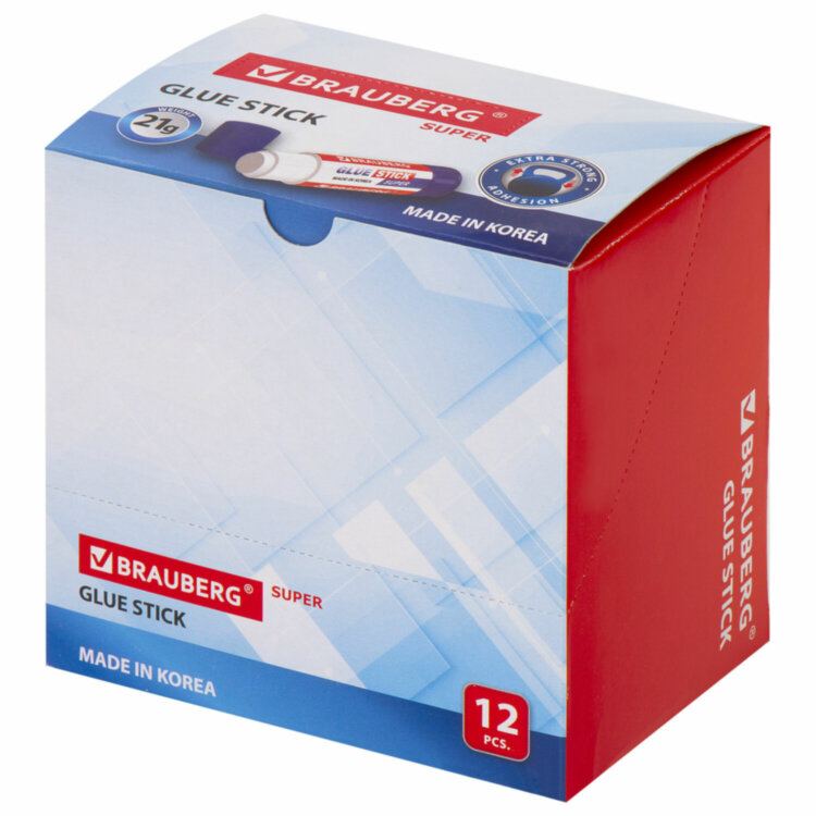 Клей-карандаш BRAUBERG SUPER, 21 г, ЮЖНАЯ КОРЕЯ, 229542, 229542