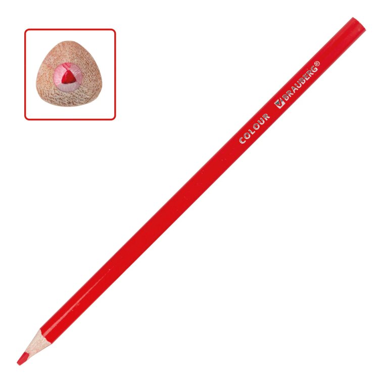 Карандаши цветные BRAUBERG PREMIUM, 6 цветов, трехгранные, грифель 3,3 мм, натуральное дерево, 181650, 181650