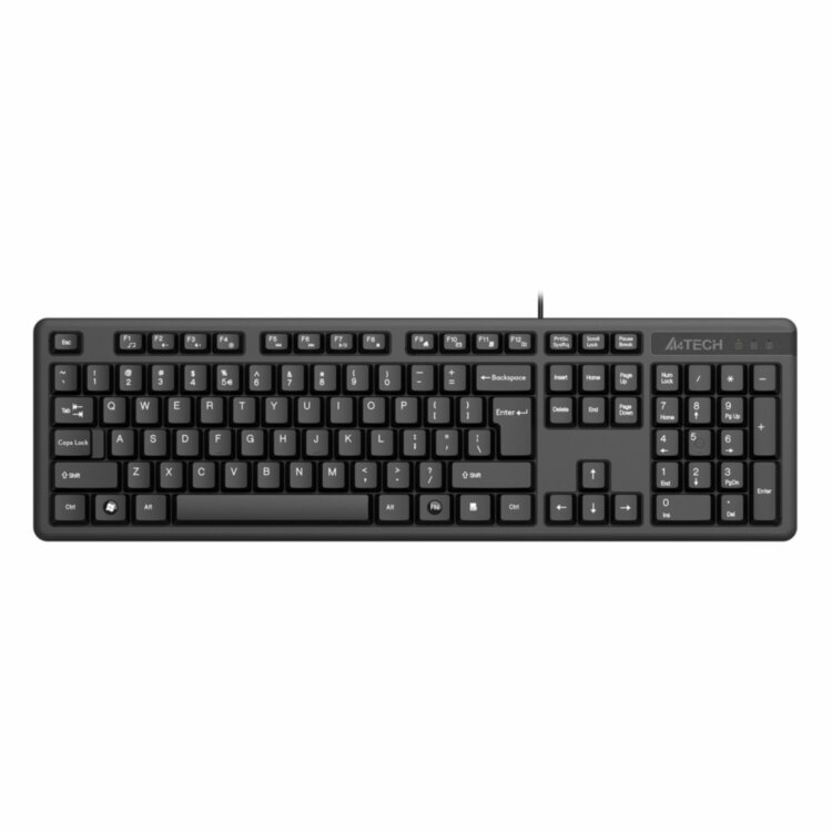 Набор проводной A4TECH KK-3330, USB, клавиатура 104 клавиши, мышь 2 кнопки + 1 кнопка-колесо, черная, 1530249, 513929
