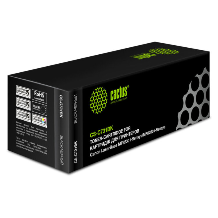 Картридж лазерный CACTUS (CS-C731BK) для CANON LBP7100/7110/MF8230/8280, черный, ресурс 1400 стр., 362722