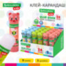Клей-карандаш "Зверята: кошка, мышка, хрюшка", 9 г, фигурный колпачок, BRAUBERG KIDS, 271138, 24 штук, 271138