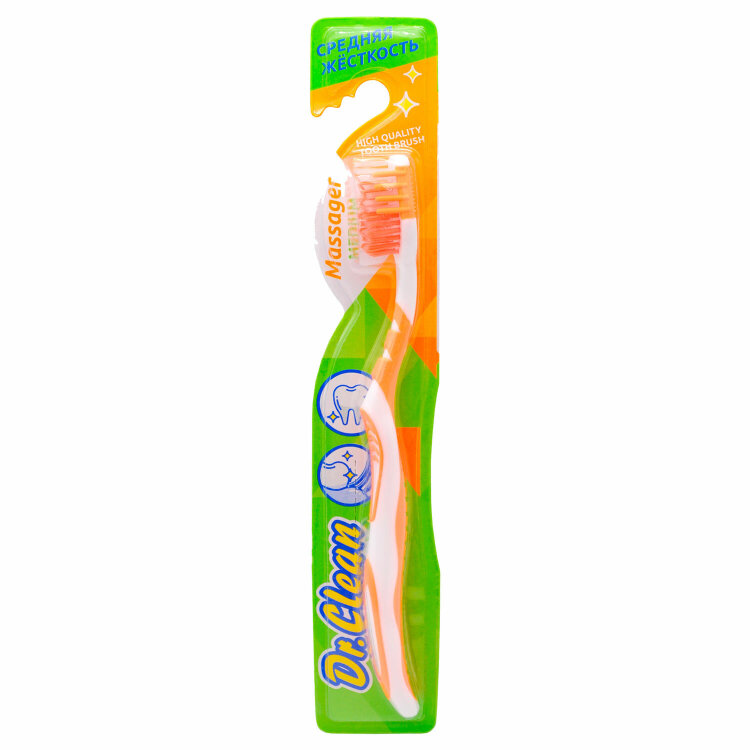Зубная щетка DR.CLEAN "Massager" (Доктор Клин, Массажер), средняя, YGIR-164, 48 штук, 604030
