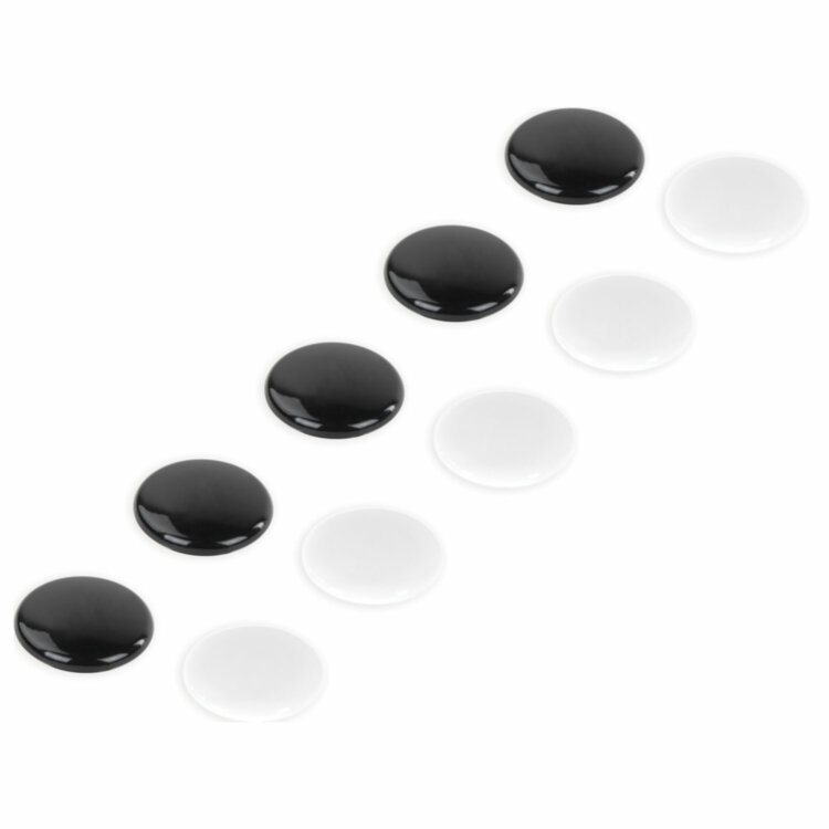 Магниты BRAUBERG "BLACK&WHITE" УСИЛЕННЫЕ 30 мм, НАБОР 10 шт., черные/белые, 237468, 237468