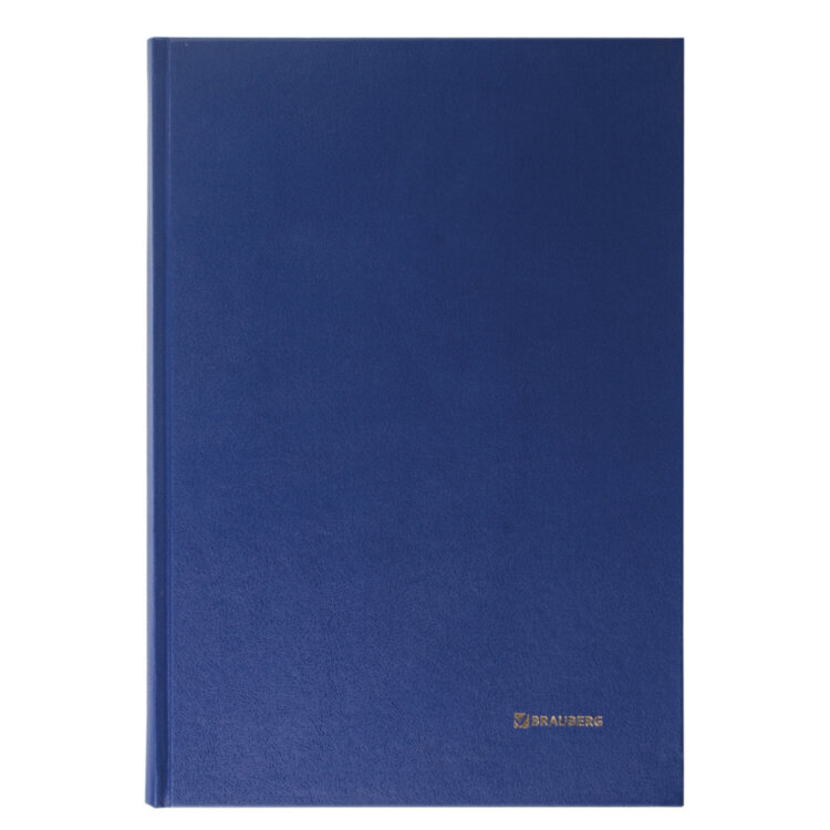 Книга учета 144 л., линия, твердая, бумвинил, блок офсет, А4 200х290 мм, BRAUBERG, синий, 130227, 130227