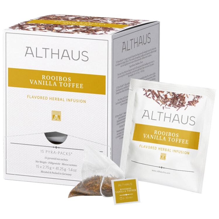 Чай ALTHAUS "Rooibos Vanilla Toffee" фруктовый, 15 пирамидок по 2,75 г, ГЕРМАНИЯ, TALTHL-P00008, 622899