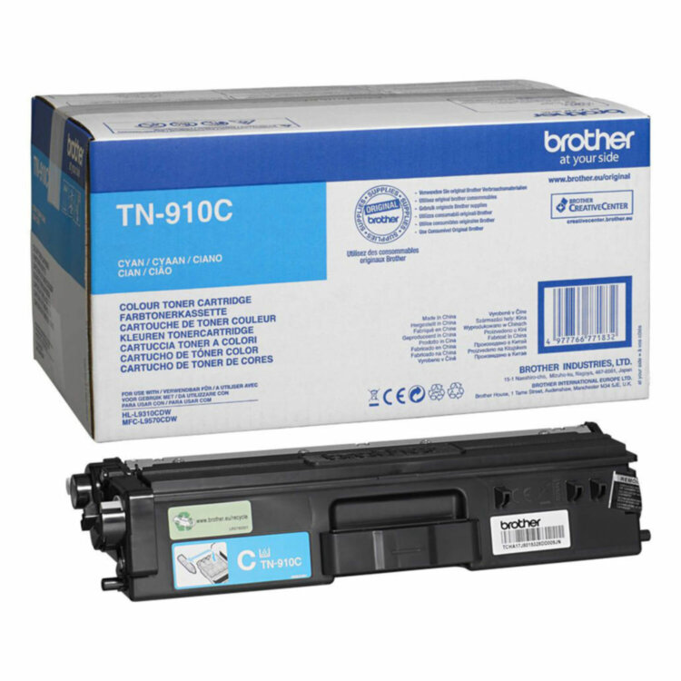 Картридж лазерный BROTHER (TN910C) HL-L9310CDW/MFC-L9570CDW, голубой, оригинальный, ресурс 9000 страниц, 364558