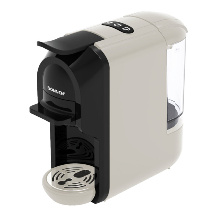 Кофемашина капсульная 3 в 1 для молотого кофе и капсул DOLCE GUSTO и NESPRESSO, SONNEN CM510B, 1450 Вт, 0,6 л, бежевая, 457338, 457338