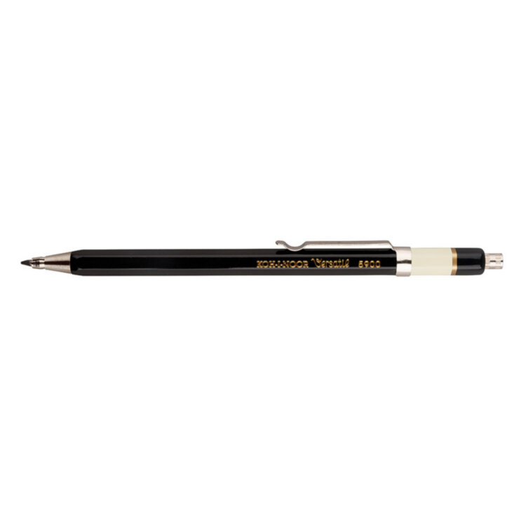 Карандаш цанговый металлический KOH-I-NOOR, грифель 2 мм, корпус черный, 5900CN1005KK, 182190