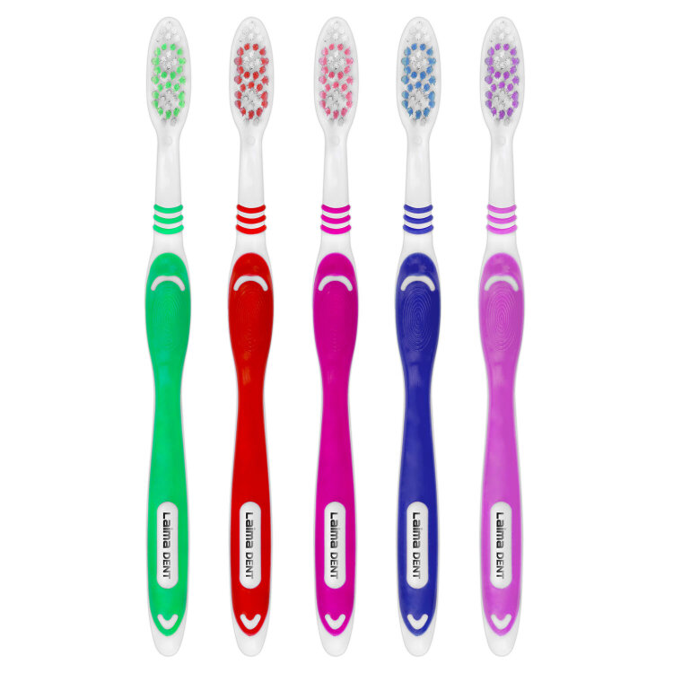 Зубная щетка жесткая WHITENING, КОМПЛЕКТ 50 шт. (ассорти 4 цвета), LAIMA DENT, 609692, 609692