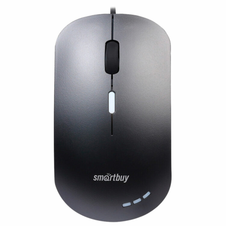 Мышь проводная бесшумная SMARTBUY 288-K, USB, 3 кнопки + 1 колесо, оптическая, черная, 02019, SBM-288-K, 514180