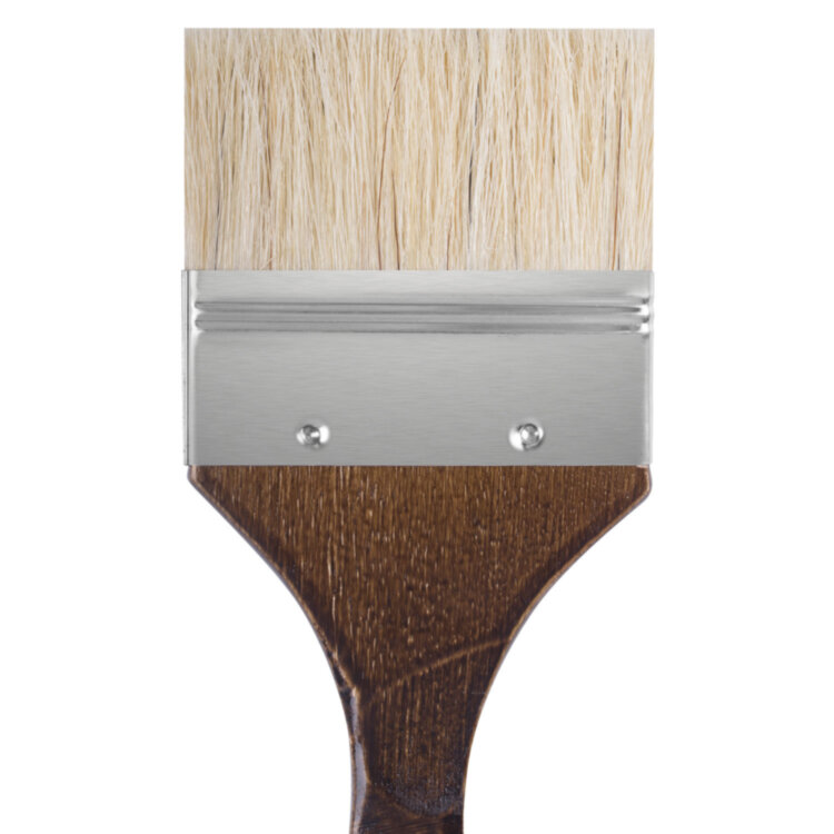 Кисть художественная профессиональная BRAUBERG ART CLASSIC, щетина, флейц, № 75, короткая ручка, 200747, 200747