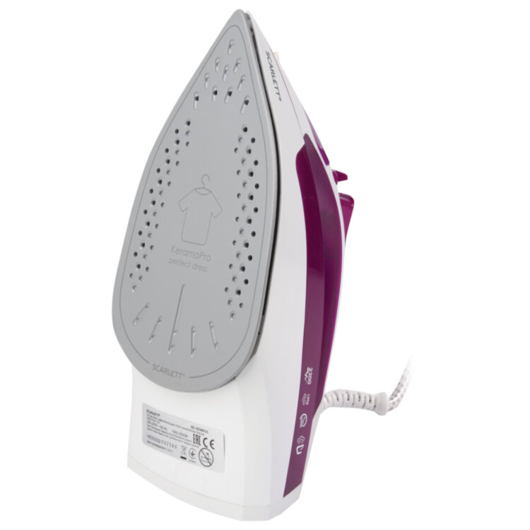 Утюг SCARLETT SC-SI30K25, 2200 Вт, керамическое покрытие, антинакипь, самоочистка, розовый, 453806