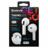 Наушники с микрофоном (гарнитура) DEFENDER TWINS 930, Bluetooth, беспроводные, белые, 63931, 513853