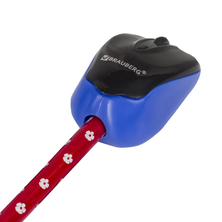 Точилка BRAUBERG "Click", с контейнером, пластиковая, корпус ассорти, 228445, 24 штук, 228445