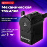 Точилка механическая BRAUBERG "JET", металлический механизм, корпус черный, 229566, 229566