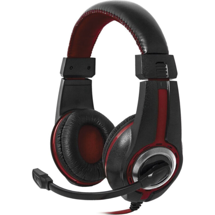 Наушники с микрофоном (гарнитура) DEFENDER Warhead G-185, проводные, 2 м, стерео, чёрно-красные, 64106, 512025