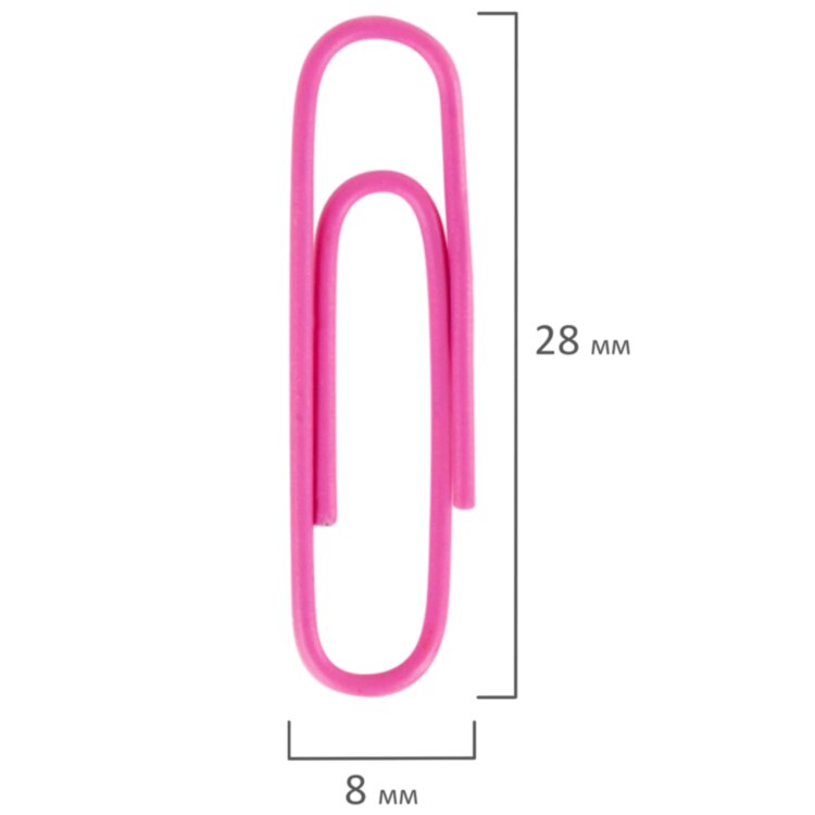 Скрепки EXTRA BRAUBERG 28 мм цветные 100 штук, 271313, 271313