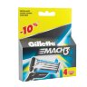 Сменные кассеты для бритья 4 шт., GILLETTE (Жиллет) "Mach3", для мужчин, 602833