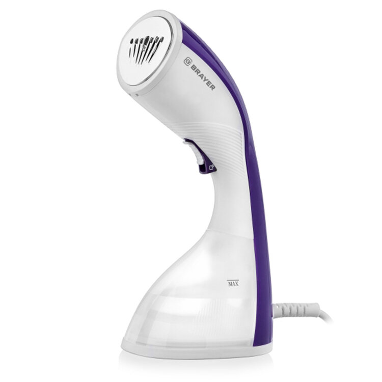 Отпариватель ручной BRAYER BR4120, 1400 Вт, 25 г/мин, резервуар 0,22 л, 1 режим, белый/фиолетовый, 456114