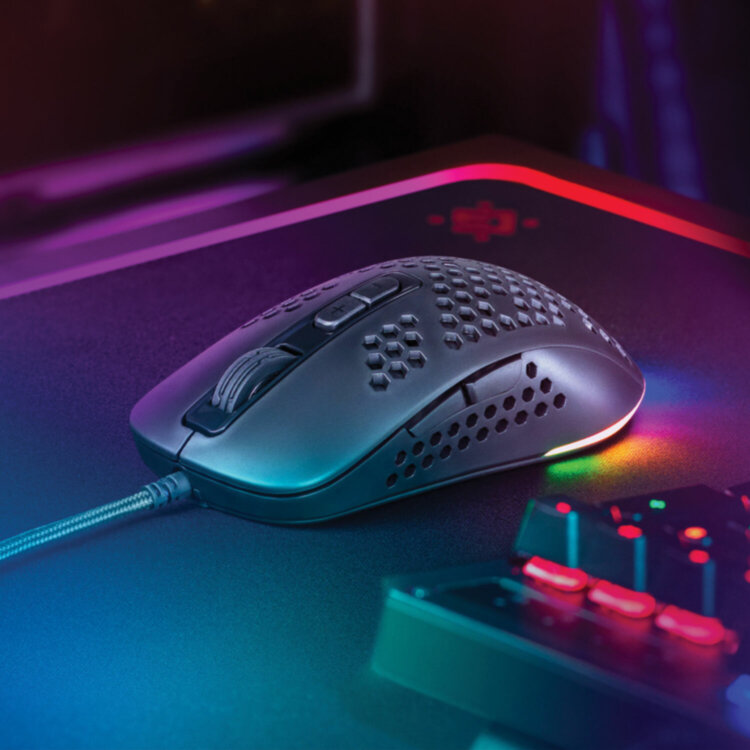 Мышь проводная игровая DEFENDER Shepard GM-620L, USB, 6 кнопок + 1 колесо-кнопка, оптическая, чёрная, 52620, 513685