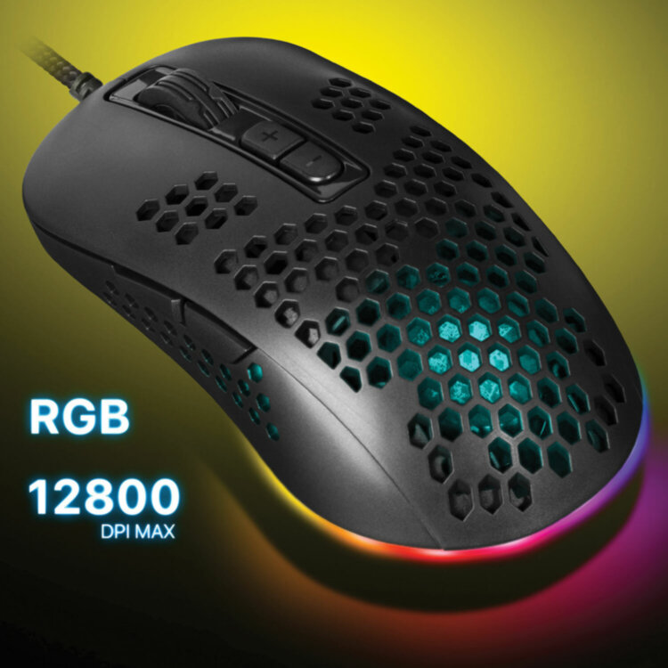 Мышь проводная игровая DEFENDER Shepard GM-620L, USB, 6 кнопок + 1 колесо-кнопка, оптическая, чёрная, 52620, 513685
