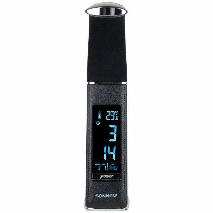 Настольная лампа-светильник SONNEN SM-01B на подставке, LCD-экран, СВЕТОДИОДНАЯ, 5 Вт, черный, 238232, 238232